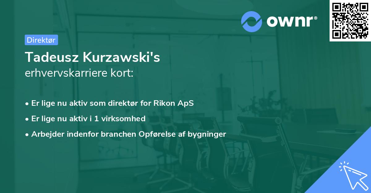 Tadeusz Kurzawski's erhvervskarriere kort