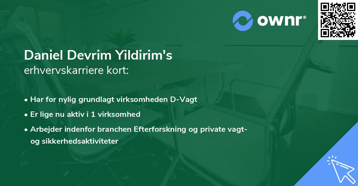 Daniel Devrim Yildirim's erhvervskarriere kort