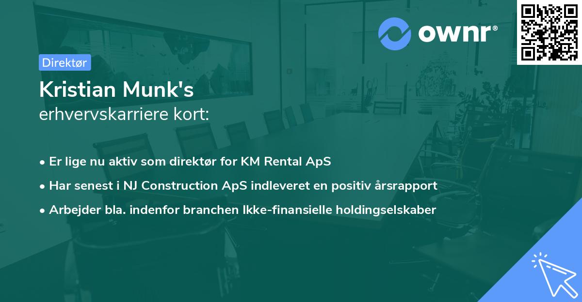 Kristian Munk's erhvervskarriere kort