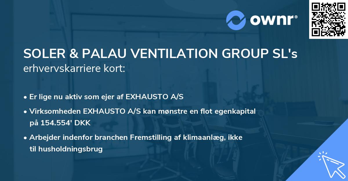 SOLER & PALAU VENTILATION GROUP SL's erhvervskarriere kort