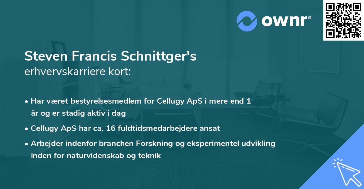 Steven Francis Schnittger's erhvervskarriere kort