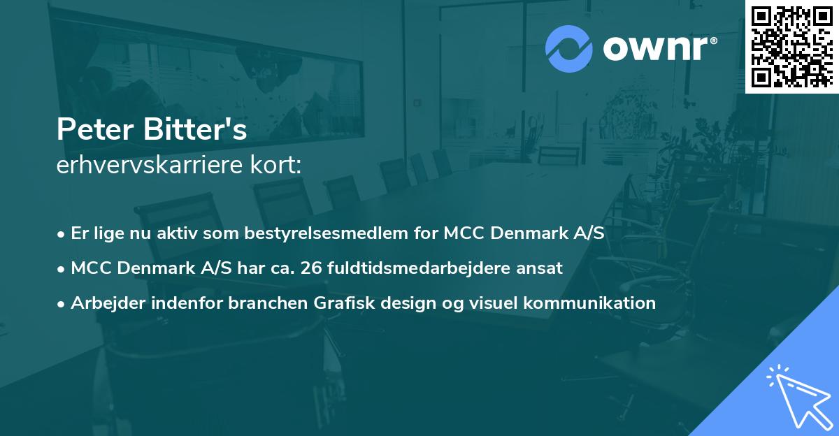 Peter Bitter's erhvervskarriere kort