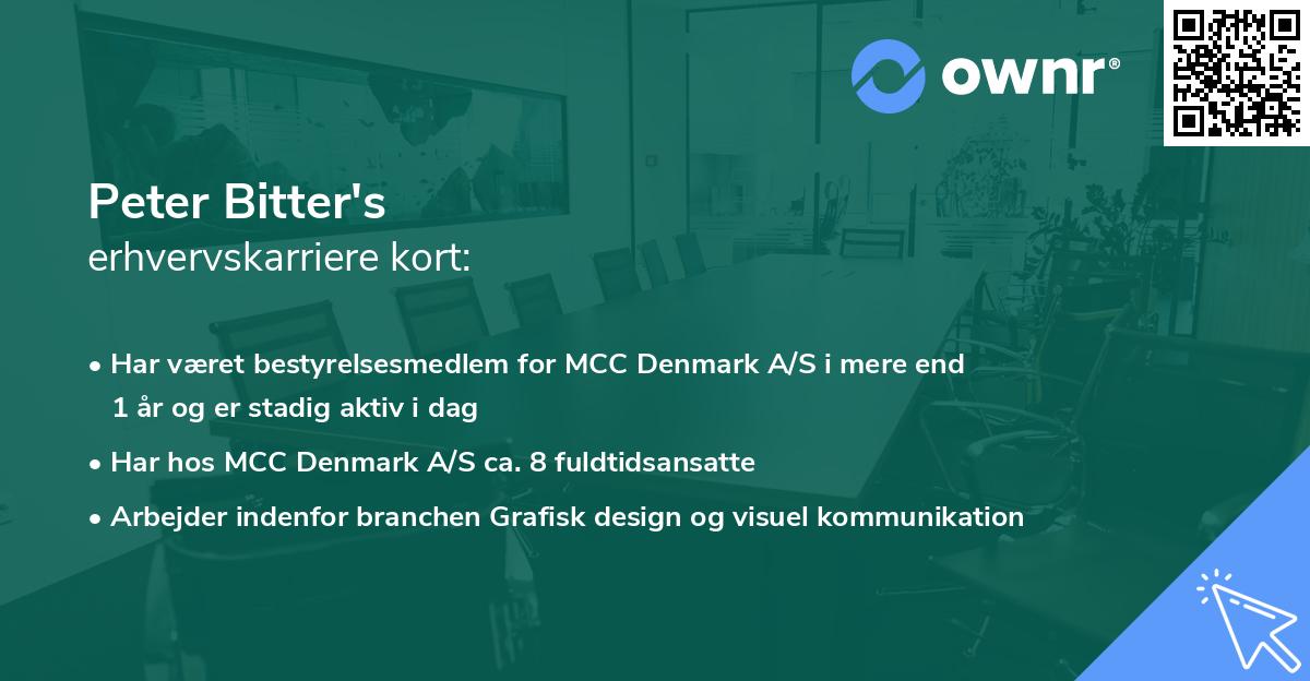 Peter Bitter's erhvervskarriere kort