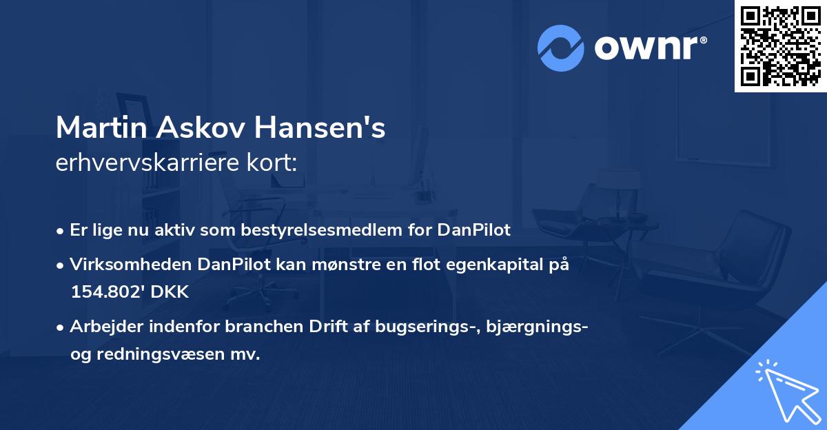 Martin Askov Hansen's erhvervskarriere kort