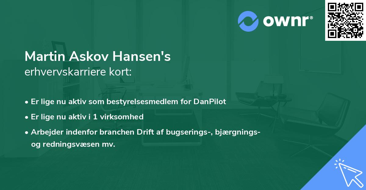 Martin Askov Hansen's erhvervskarriere kort