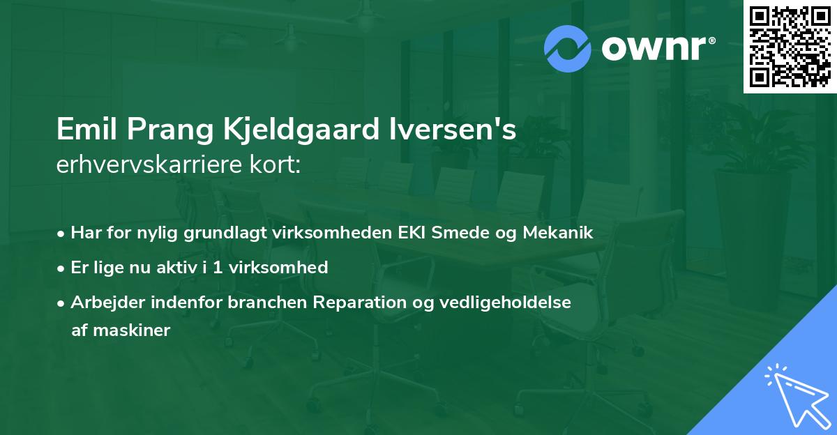 Emil Prang Kjeldgaard Iversen's erhvervskarriere kort