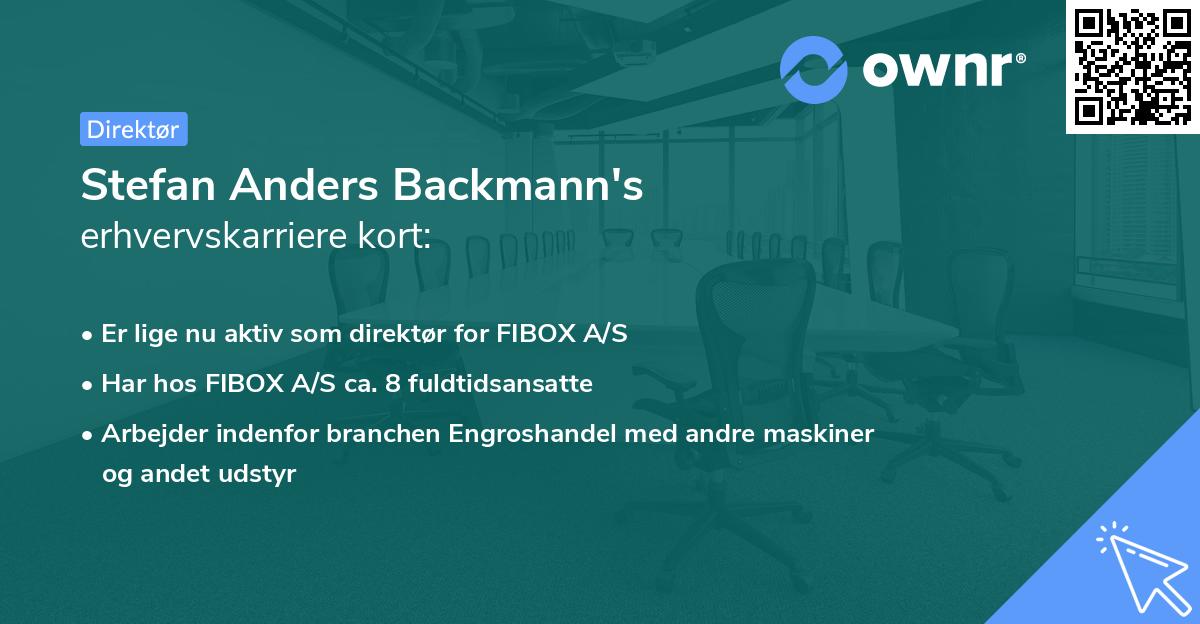 Stefan Anders Backmann's erhvervskarriere kort