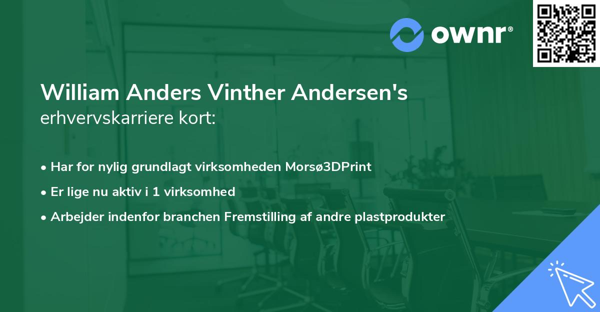 William Anders Vinther Andersen's erhvervskarriere kort