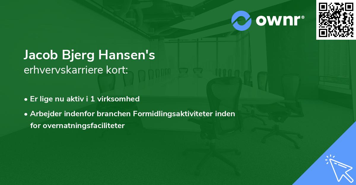 Jacob Bjerg Hansen's erhvervskarriere kort