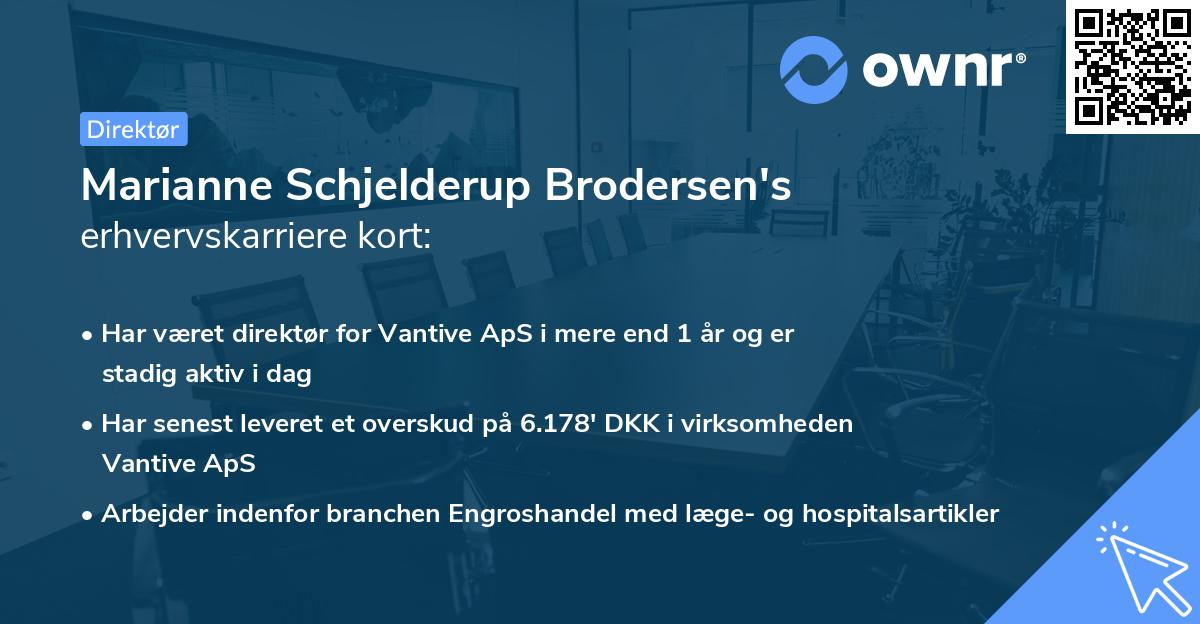 Marianne Schjelderup Brodersen's erhvervskarriere kort