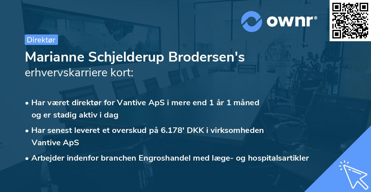 Marianne Schjelderup Brodersen's erhvervskarriere kort