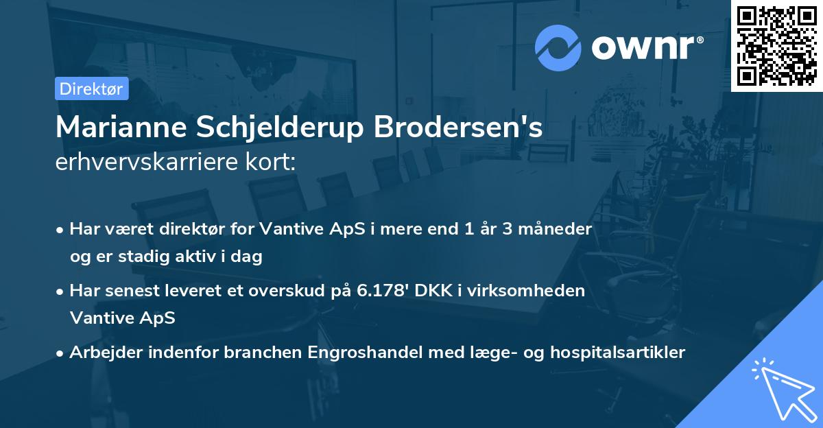 Marianne Schjelderup Brodersen's erhvervskarriere kort