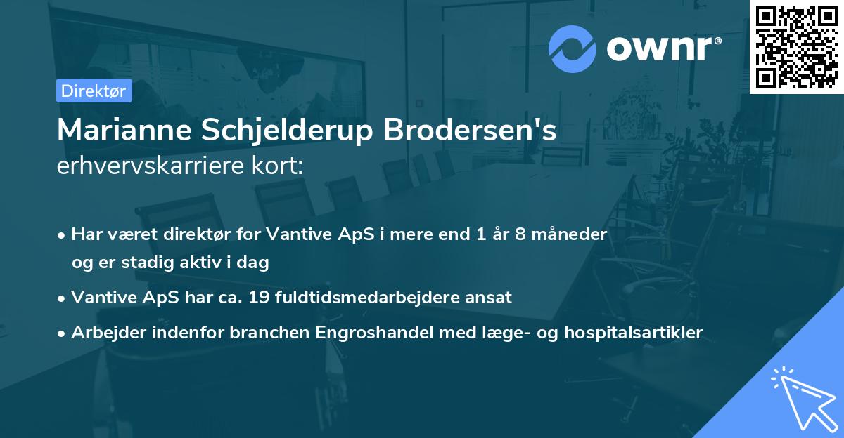 Marianne Schjelderup Brodersen's erhvervskarriere kort