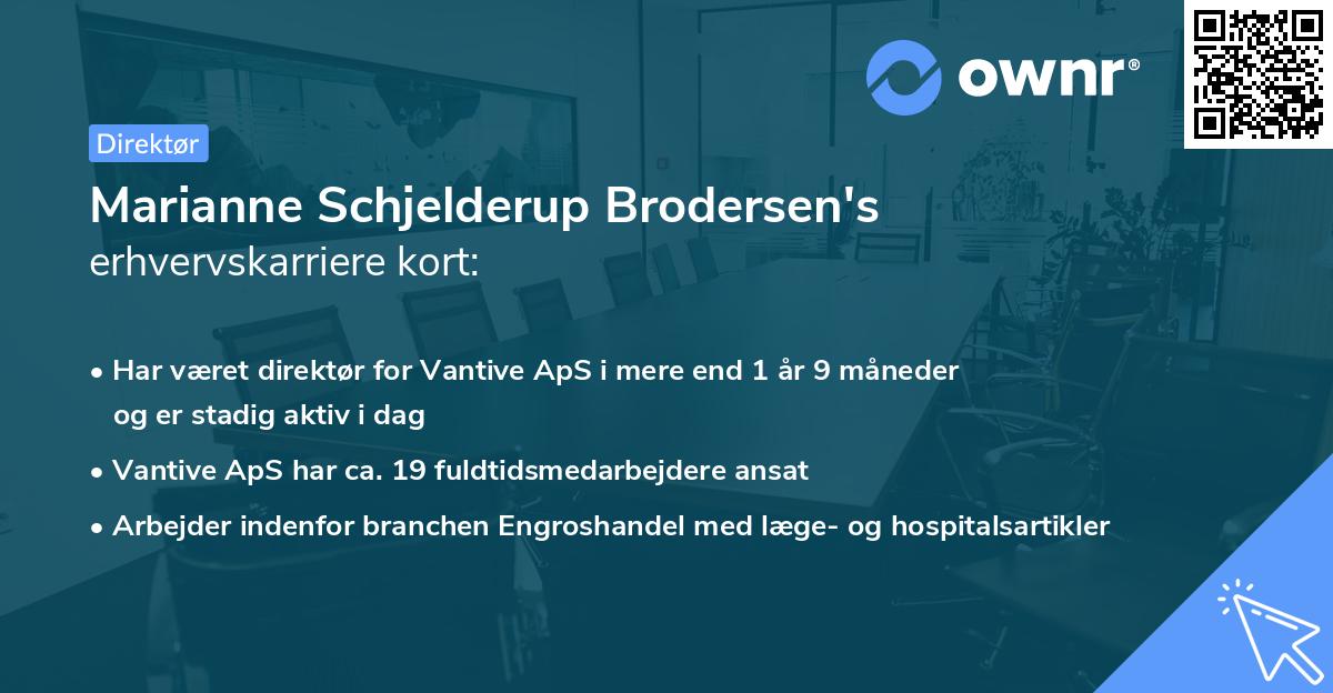 Marianne Schjelderup Brodersen's erhvervskarriere kort