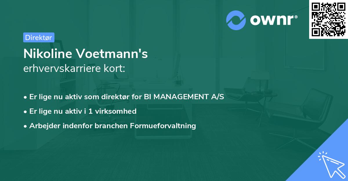 Nikoline Voetmann's erhvervskarriere kort