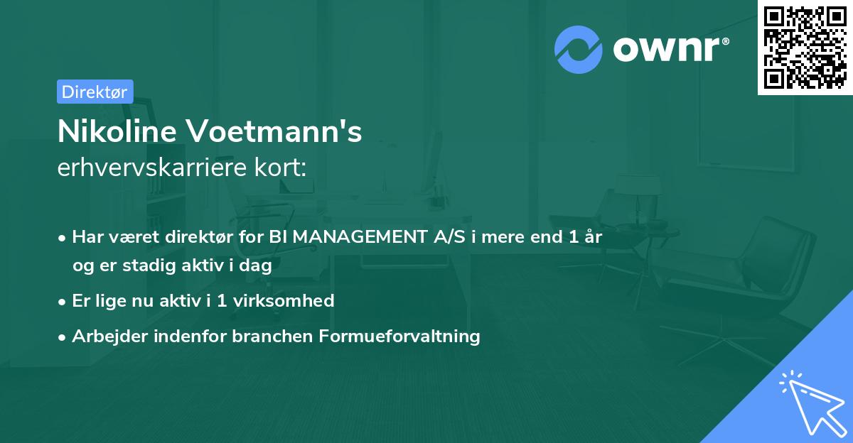 Nikoline Voetmann's erhvervskarriere kort