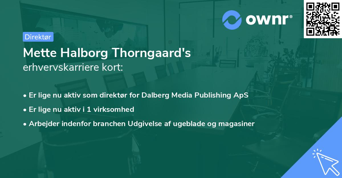 Mette Halborg Thorngaard's erhvervskarriere kort