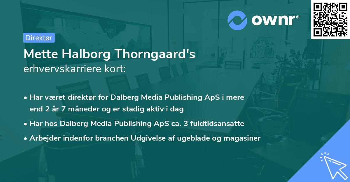Mette Halborg Thorngaard's erhvervskarriere kort