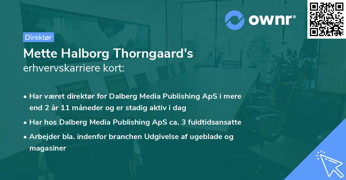 Mette Halborg Thorngaard's erhvervskarriere kort