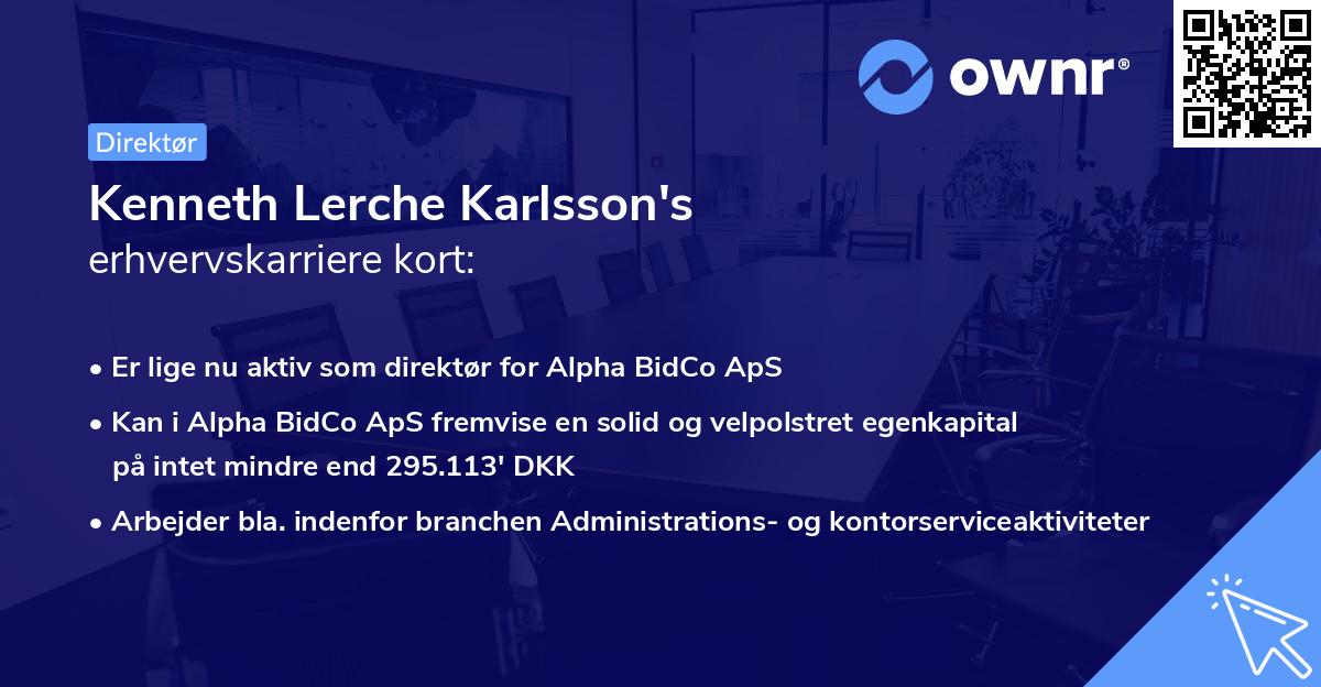 Kenneth Lerche Karlsson's erhvervskarriere kort