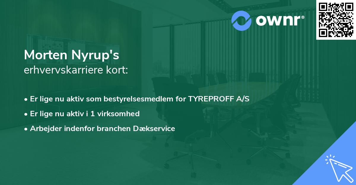 Morten Nyrup's erhvervskarriere kort