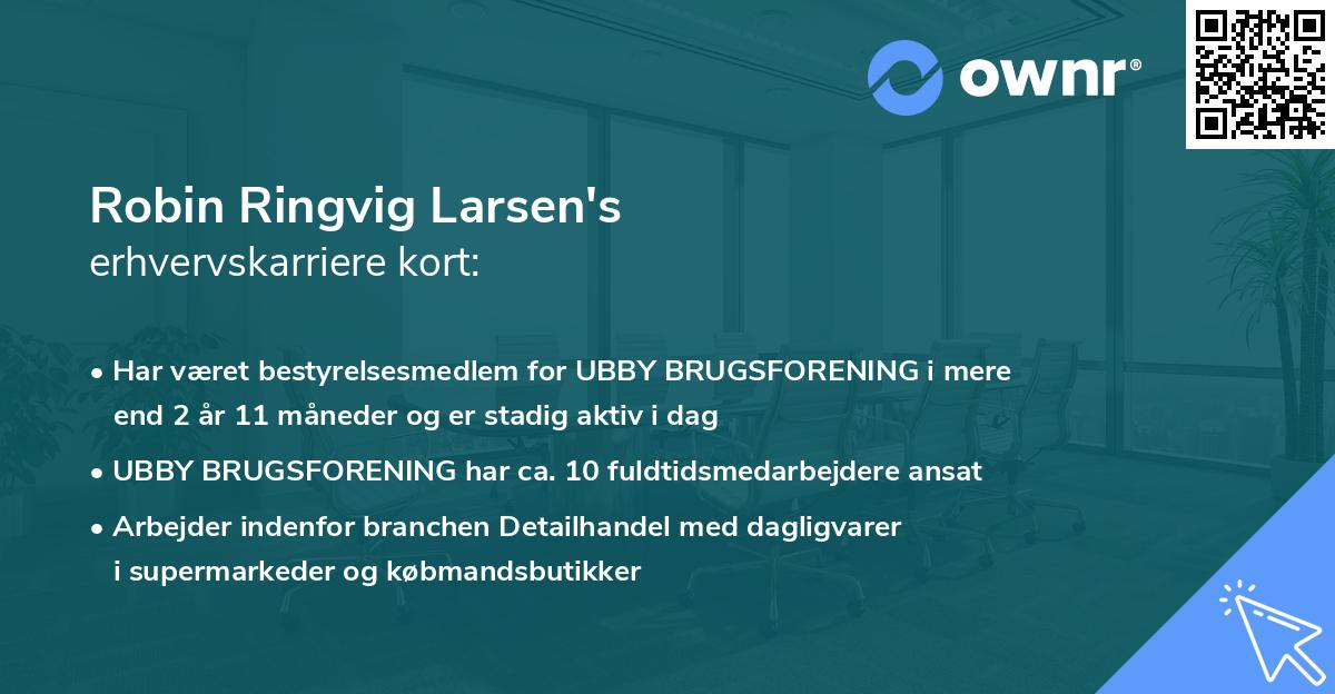 Robin Ringvig Larsen's erhvervskarriere kort