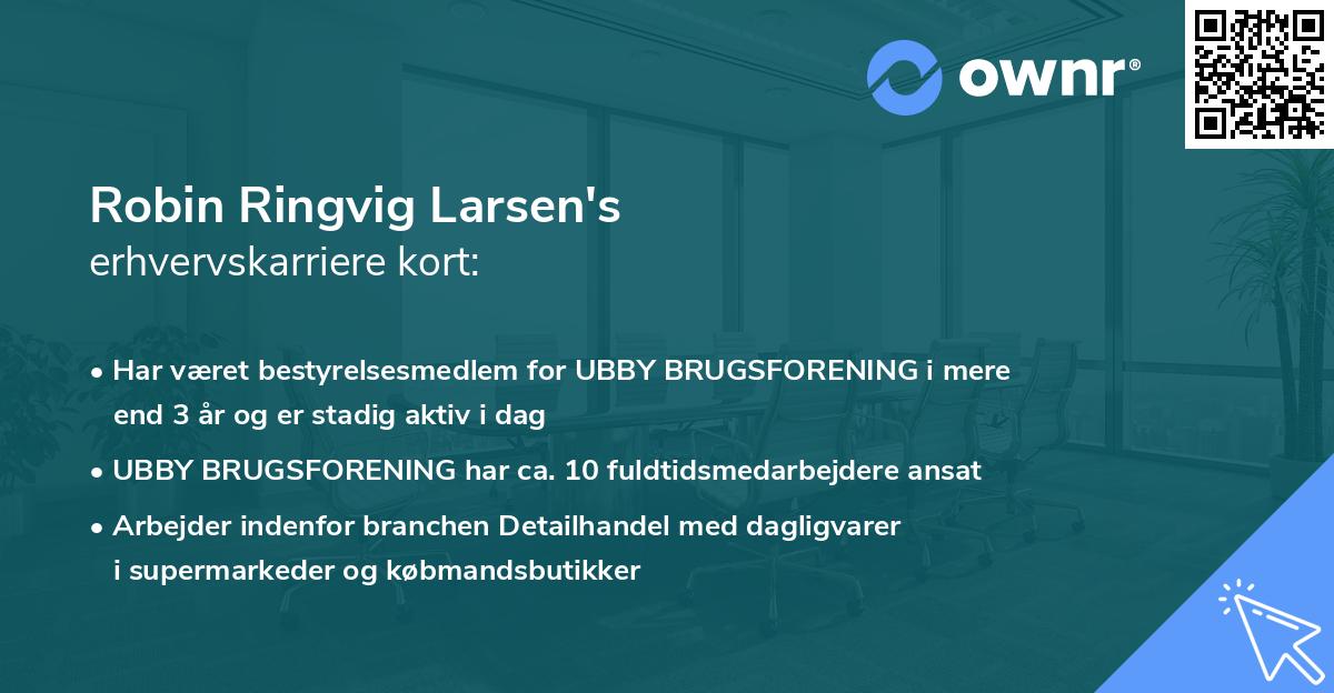 Robin Ringvig Larsen's erhvervskarriere kort