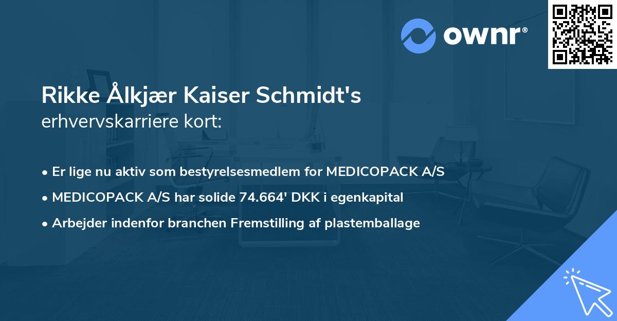 Rikke Ålkjær Kaiser Schmidt's erhvervskarriere kort