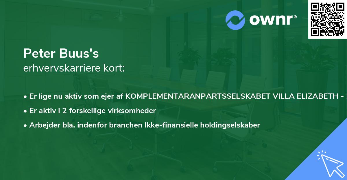 Peter Buus's erhvervskarriere kort
