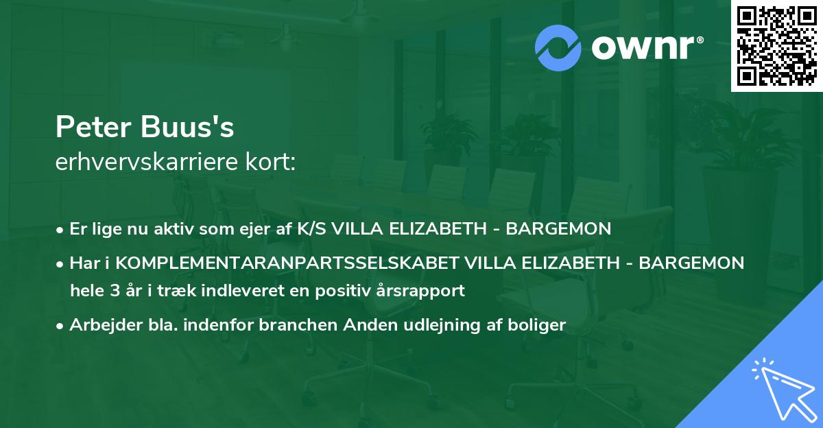 Peter Buus's erhvervskarriere kort