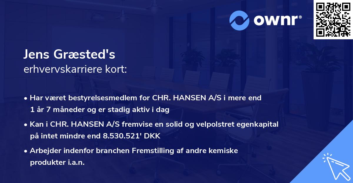 Jens Græsted's erhvervskarriere kort