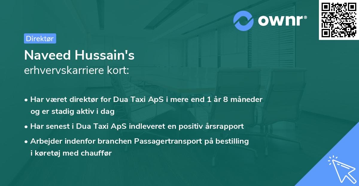 Naveed Hussain's erhvervskarriere kort