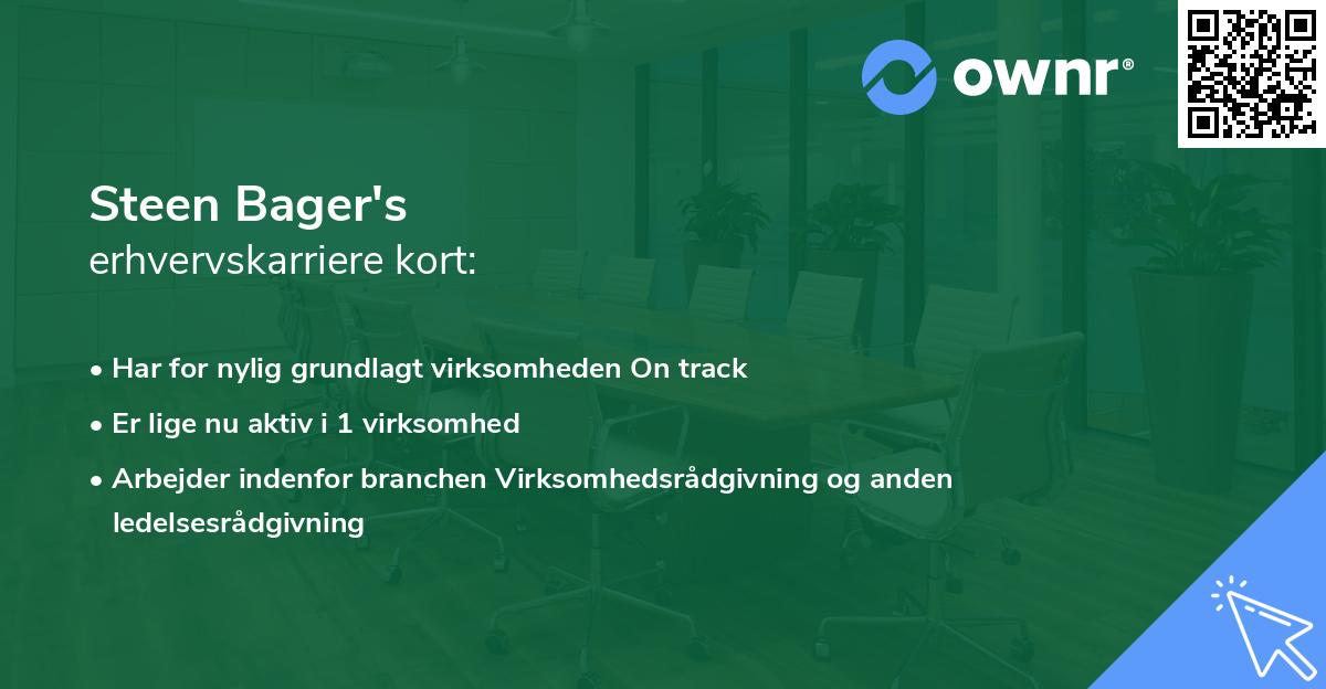 Steen Bager's erhvervskarriere kort