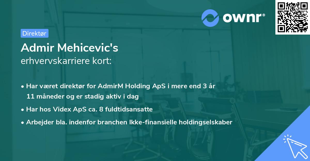 Admir Mehicevic's erhvervskarriere kort