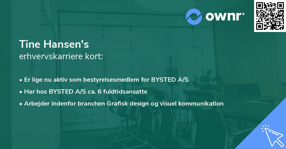 Tine Hansen's erhvervskarriere kort