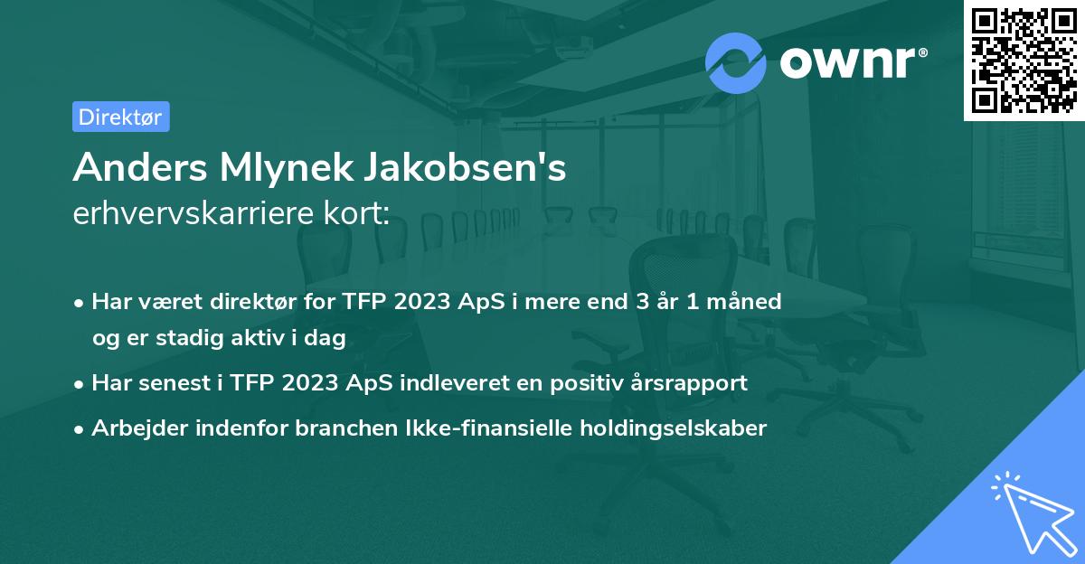 Anders Mlynek Jakobsen's erhvervskarriere kort