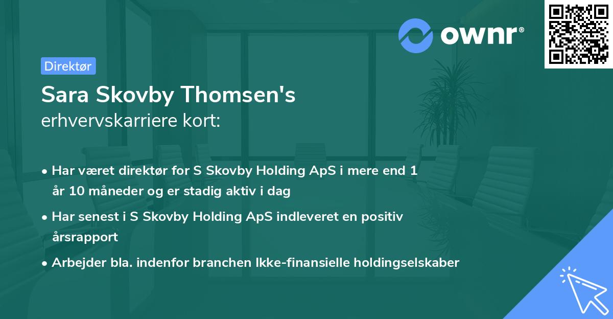 Sara Skovby Thomsen's erhvervskarriere kort