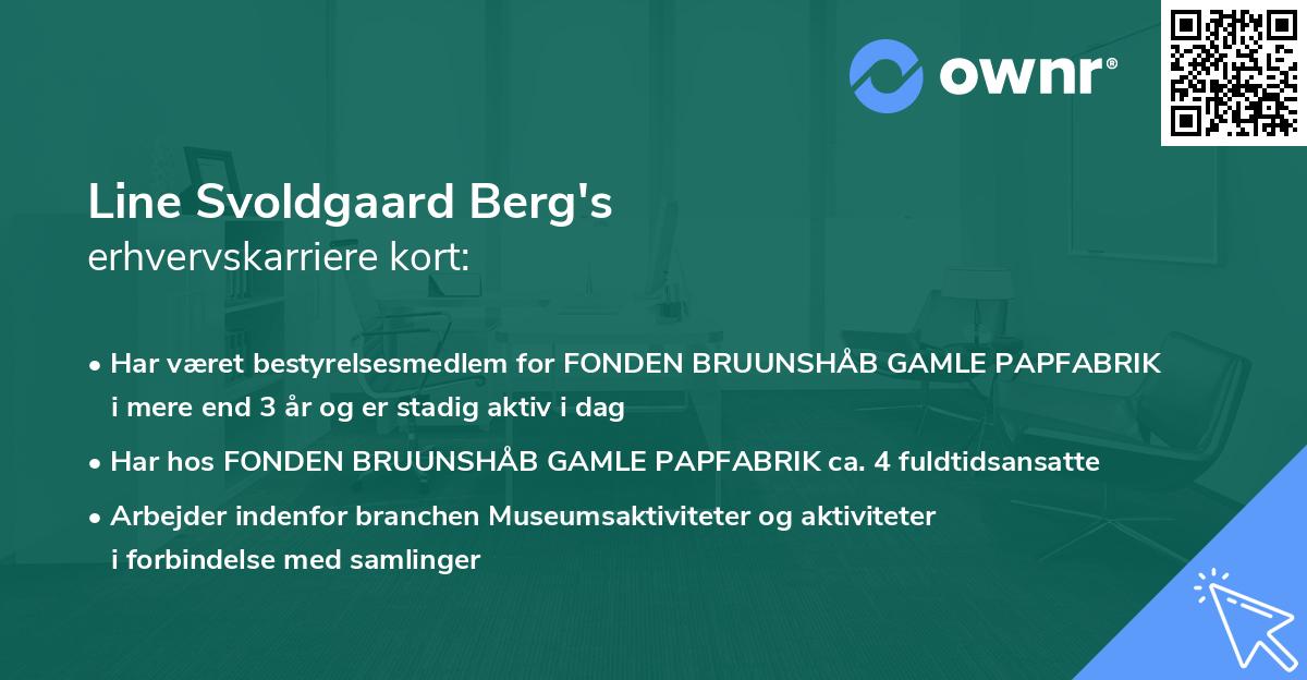 Line Svoldgaard Berg's erhvervskarriere kort