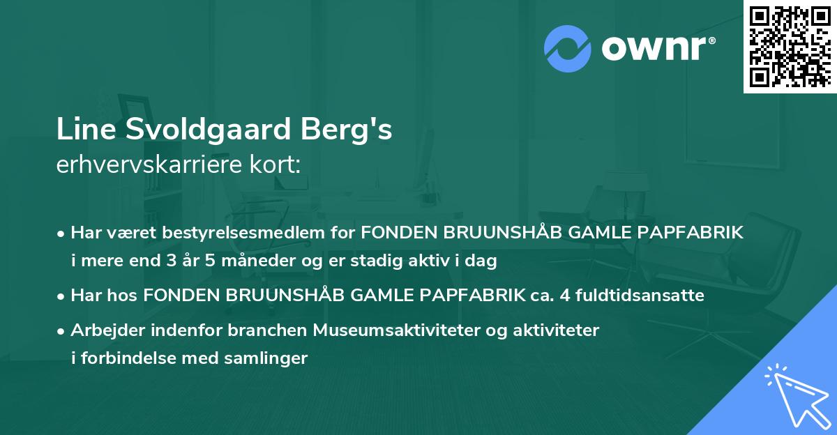 Line Svoldgaard Berg's erhvervskarriere kort