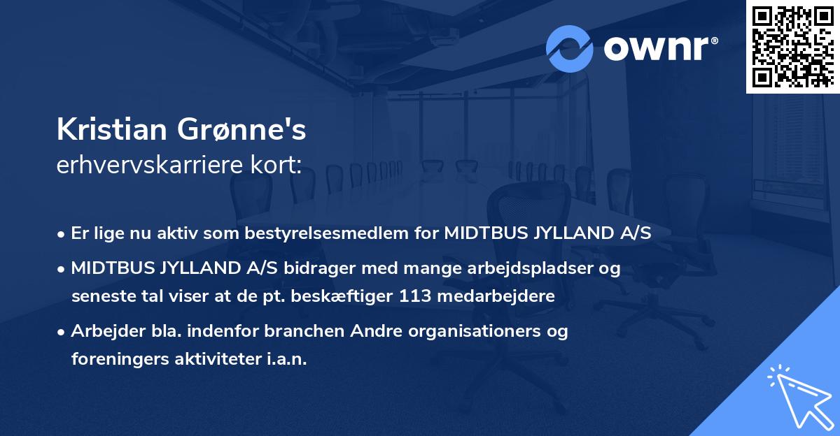 Kristian Grønne's erhvervskarriere kort