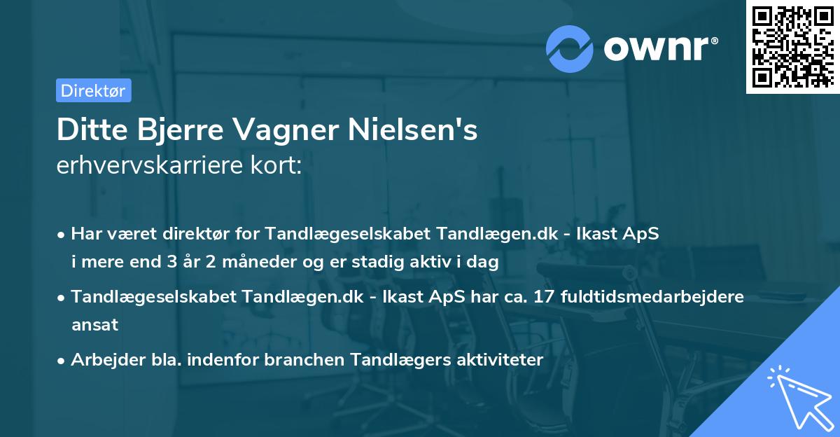 Ditte Bjerre Vagner Nielsen's erhvervskarriere kort