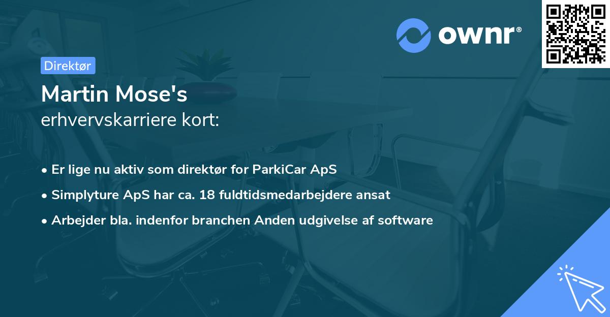 Martin Mose's erhvervskarriere kort