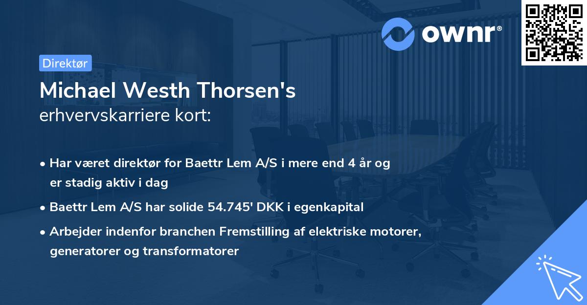 Michael Westh Thorsen's erhvervskarriere kort