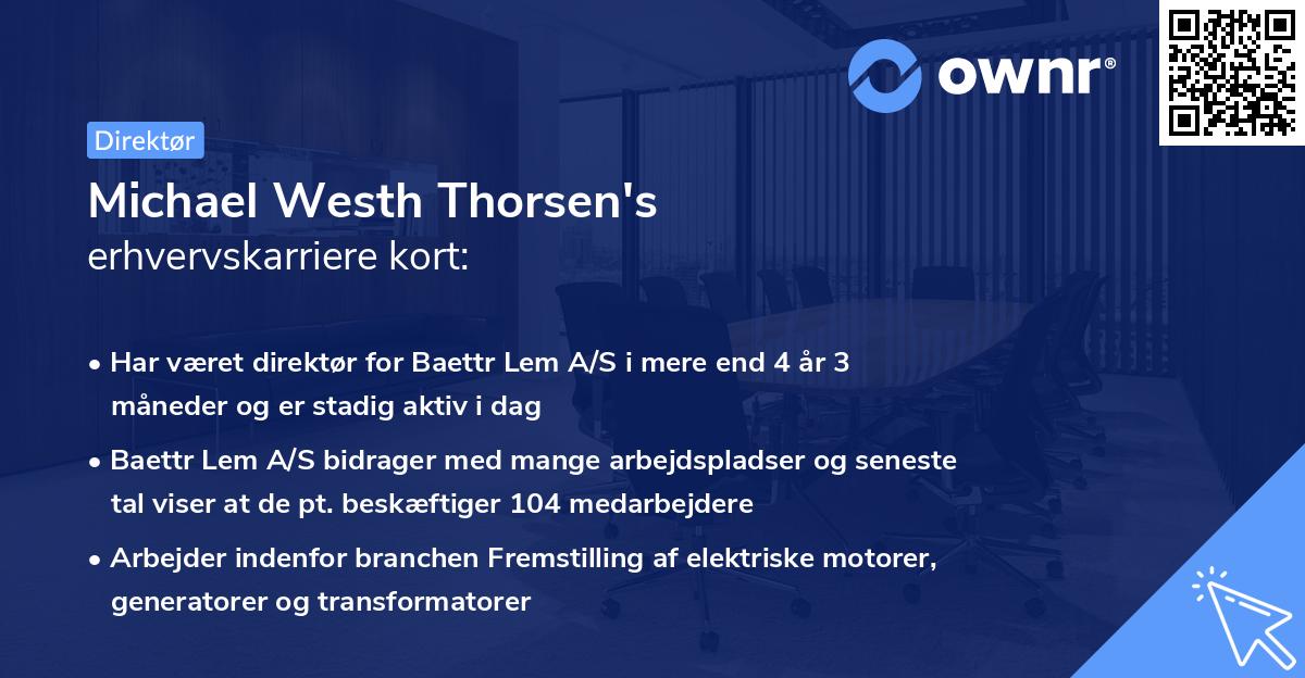 Michael Westh Thorsen's erhvervskarriere kort