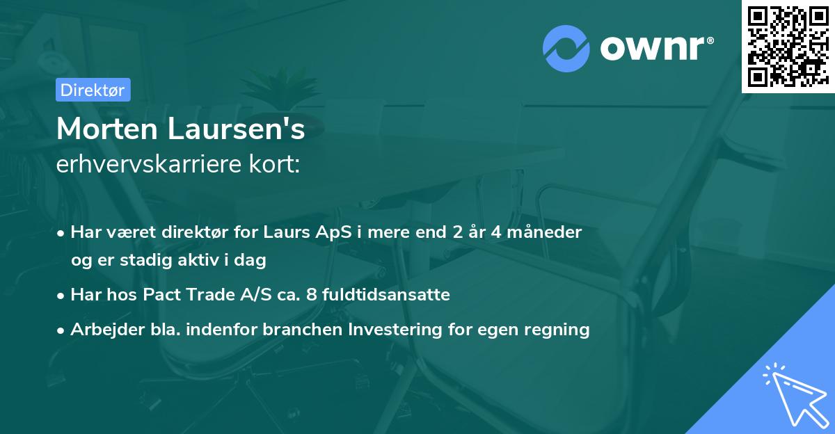 Morten Laursen's erhvervskarriere kort