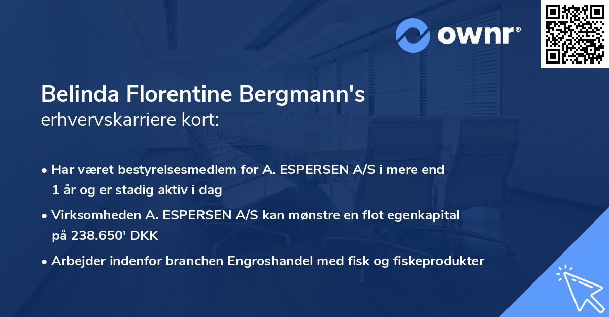Belinda Florentine Bergmann's erhvervskarriere kort