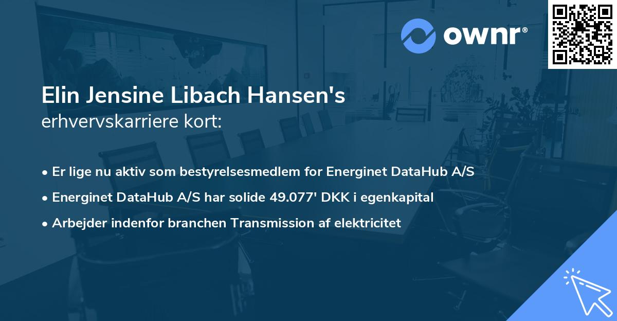 Elin Jensine Libach Hansen's erhvervskarriere kort