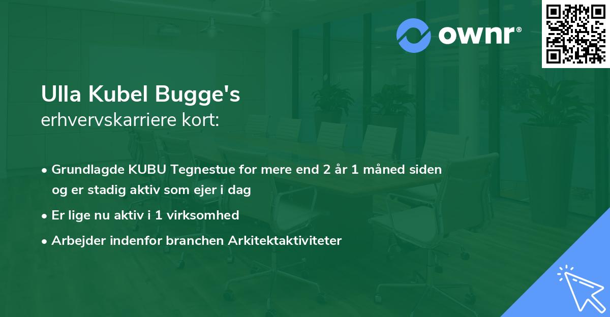 Ulla Kubel Bugge's erhvervskarriere kort