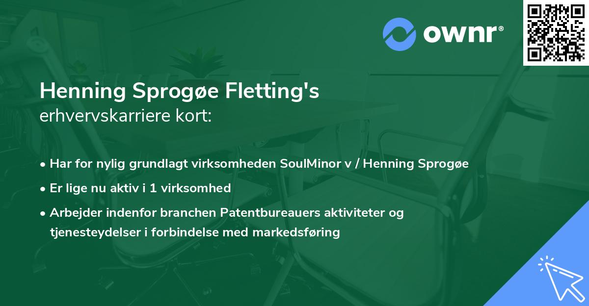Henning Sprogøe Fletting's erhvervskarriere kort