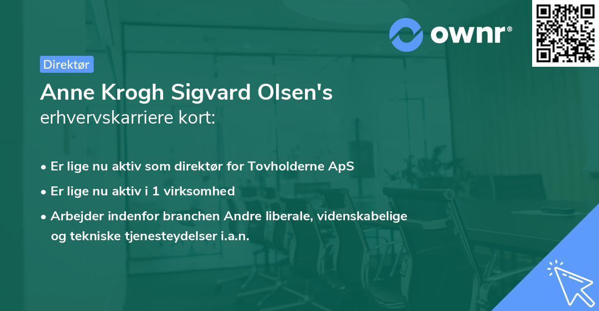 Anne Krogh Sigvard Olsen's erhvervskarriere kort